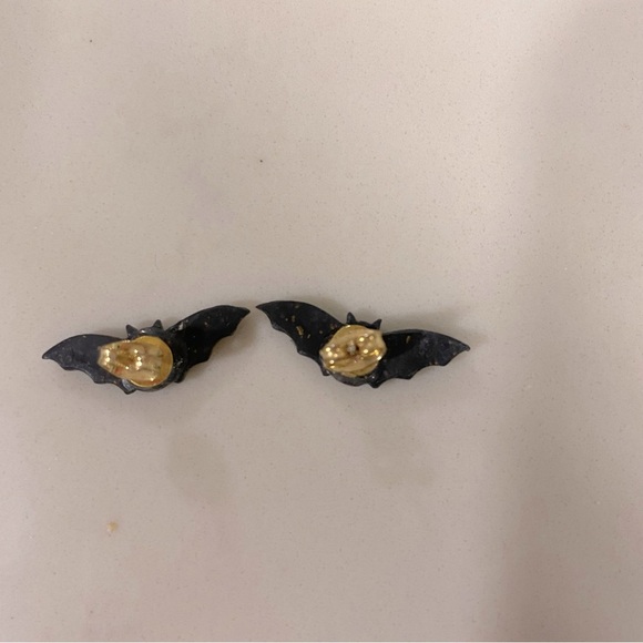 Black Bat Stud Earrings, Never Worn - Picture 4 of 4